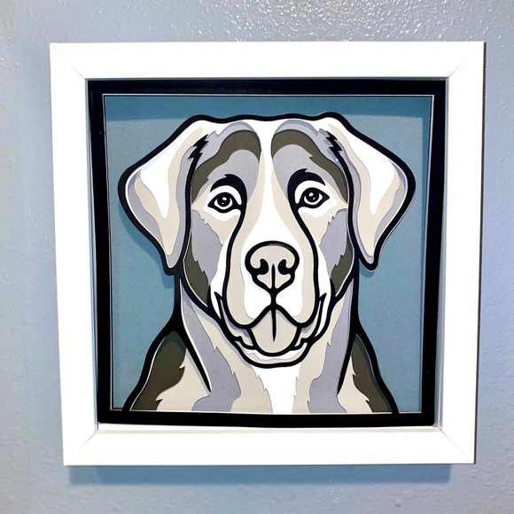 3D Black Labrador Dog Shadowbox - Picture 7 of 8